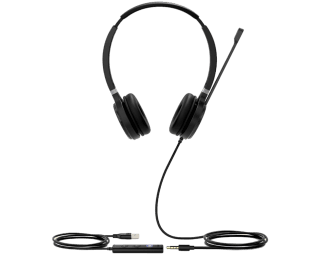 A dual-earpiece professional headset, the Yealink UH36 Duo supplied by DSL Telecom South Africa